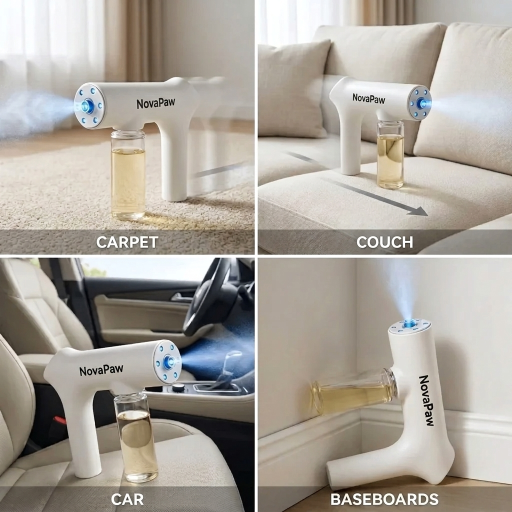 NovaPaw used on carpet, couch, car and baseboards